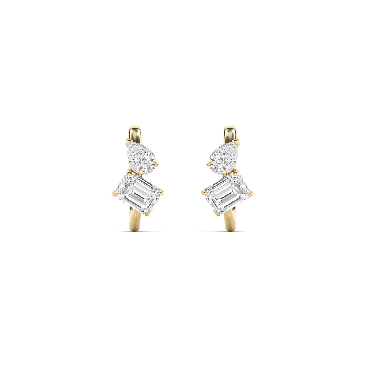 3CTW Mixed Lab-Grown Diamond Toi et Moi Fashion Earrings 46 Stones