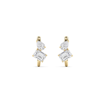 3CTW Mixed Lab-Grown Diamond Toi et Moi Fashion Earrings 46 Stones