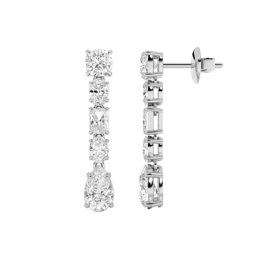 6.5CTW Pear Lab-Grown Diamond Dangle Earrings 10 Stones