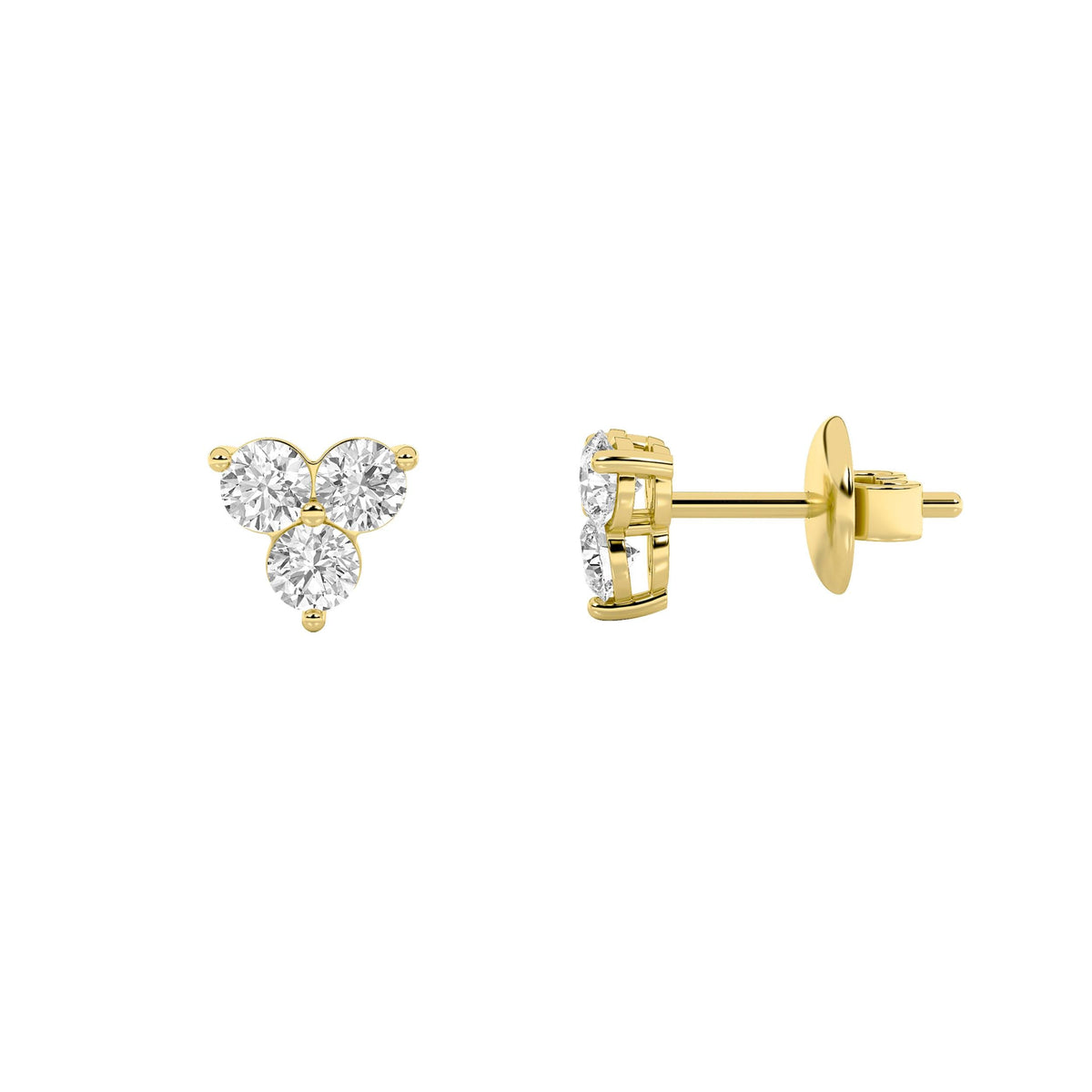 1.5CTW Round Lab-Grown Diamond Prong Three Stone Earrings 6 Stones