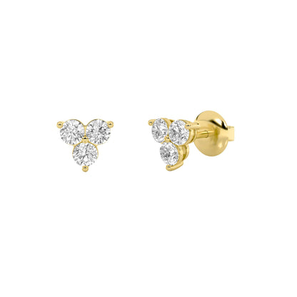 1.5CTW Round Lab-Grown Diamond Prong Three Stone Earrings 6 Stones