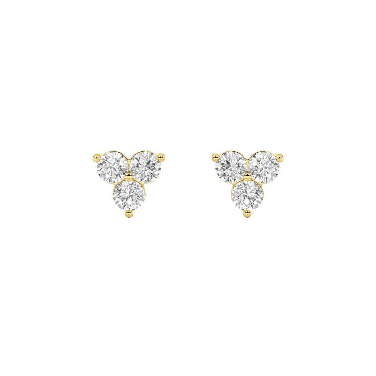 1.5CTW Round Lab-Grown Diamond Prong Three Stone Earrings 6 Stones