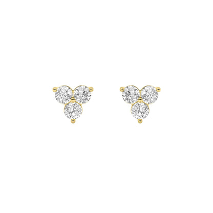 1.5CTW Round Lab-Grown Diamond Prong Three Stone Earrings 6 Stones