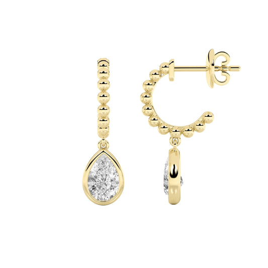 1CTW Pear Lab-Grown Diamond Dangle Earrings 2 Stones
