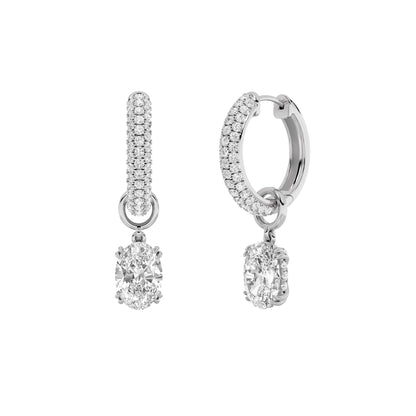 4CTW Oval Lab-Grown Diamond Dangle Earrings 114 Stones
