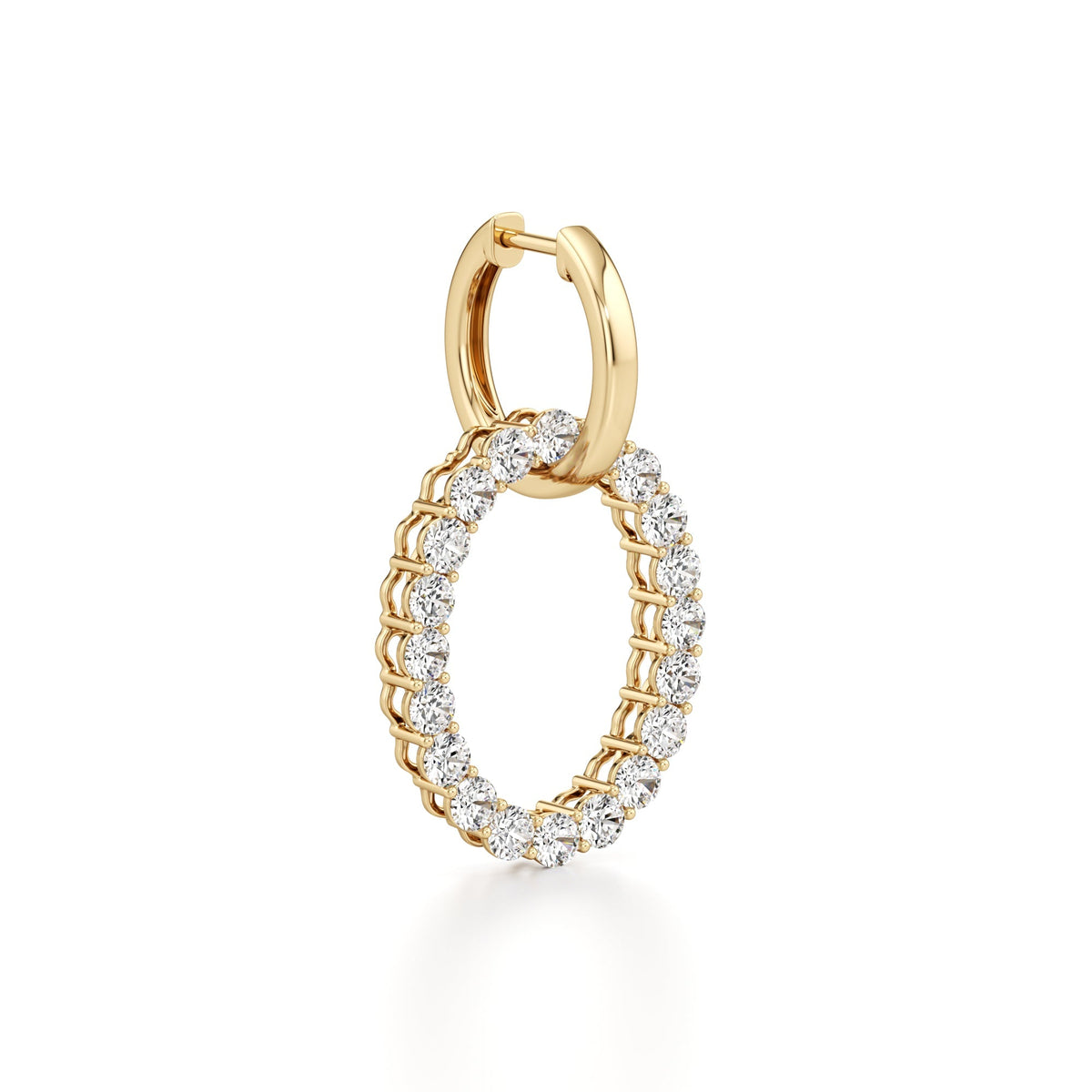 4CTW Round Lab-Grown Diamond Dangle Pendant and Hoop Earrings 40 Stones