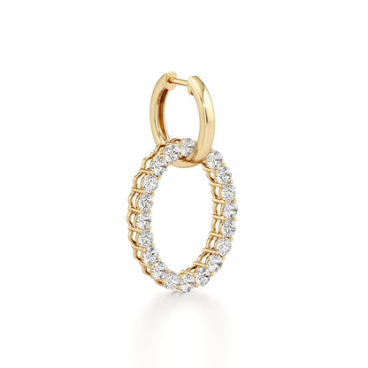4CTW Round Lab-Grown Diamond Dangle Pendant and Hoop Earrings 40 Stones