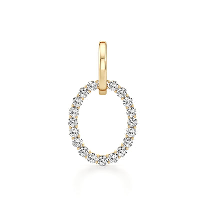 4CTW Round Lab-Grown Diamond Dangle Pendant and Hoop Earrings 40 Stones