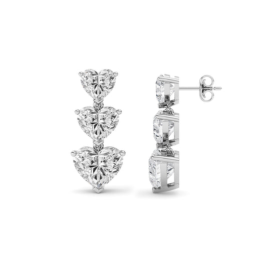 16CTW Heart Lab-Grown Diamond Prong Earrings 6 Stones