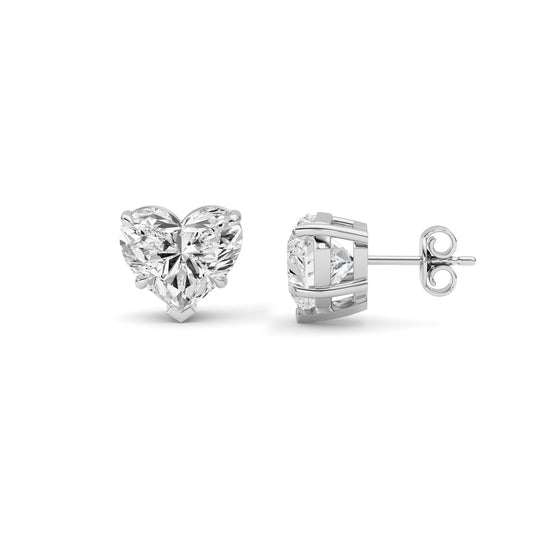 8CTW Heart Lab-Grown Diamond Prong Stud Earrings 2 Stones