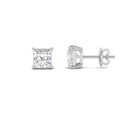 2CTW Princess Lab-Grown Diamond Stud Earrings 2 Stones