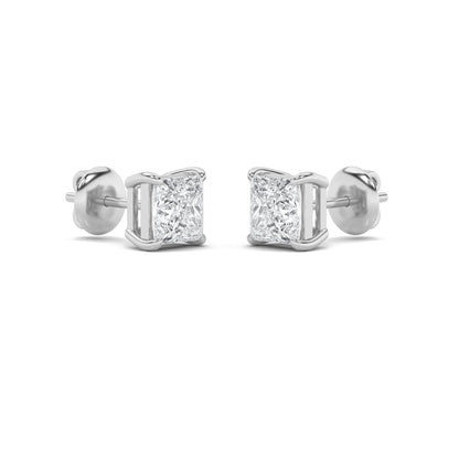 2CTW Princess Lab-Grown Diamond Stud Earrings 2 Stones