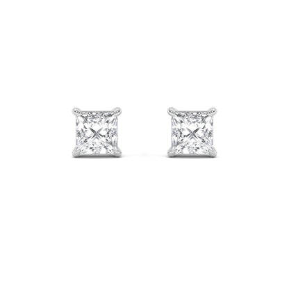 2CTW Princess Lab-Grown Diamond Stud Earrings 2 Stones