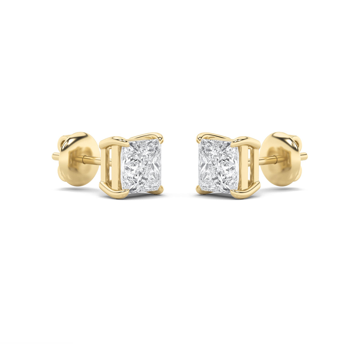 2CTW Princess Lab-Grown Diamond Stud Earrings 2 Stones