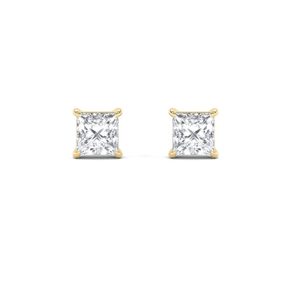 2CTW Princess Lab-Grown Diamond Stud Earrings 2 Stones