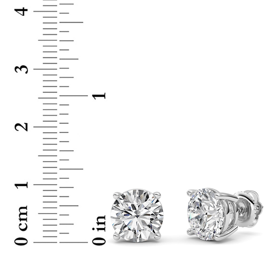 6CTW Round Lab-Grown Diamond Stud Earrings