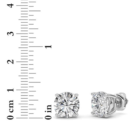 6CTW Round Lab-Grown Diamond Stud Earrings