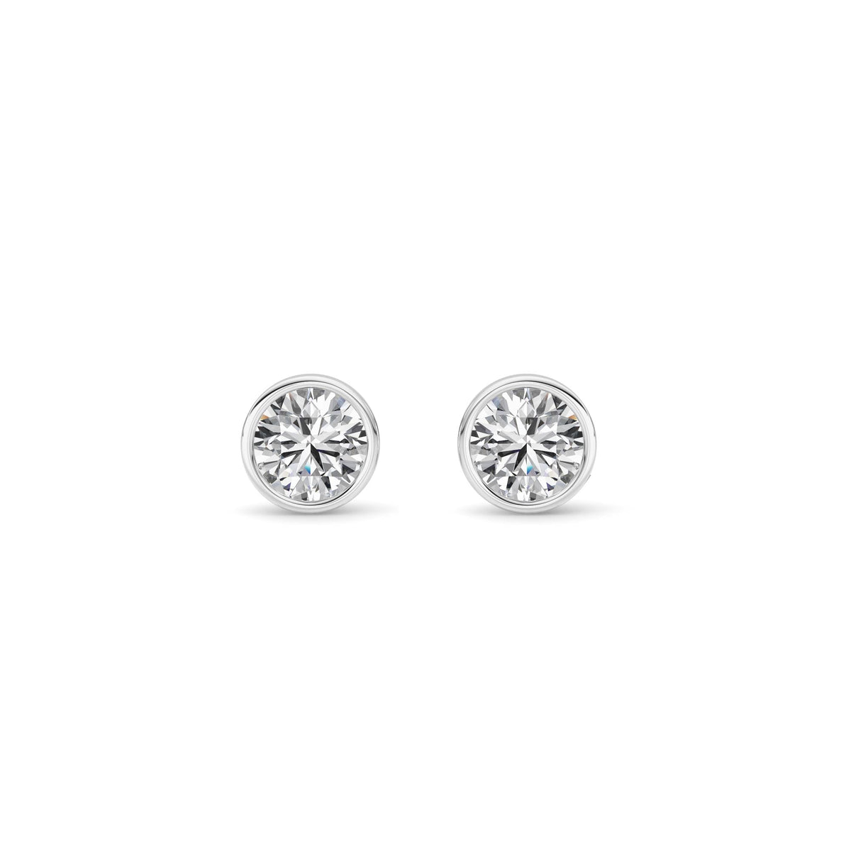 1CTW Round Lab-Grown Diamond Bezel Set Earrings 2 Stones
