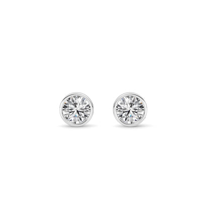 1CTW Round Lab-Grown Diamond Bezel Set Earrings 2 Stones