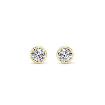 1CTW Round Lab-Grown Diamond Bezel Set Earrings 2 Stones