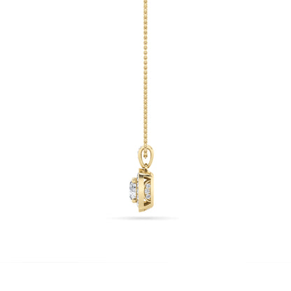 0.75CTW Round Lab-Grown Diamond Prong Halo Pendant 26 Stones