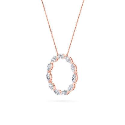 2.25CTW Marquise Lab-Grown Diamond Prong Circle Necklace 11 Stones