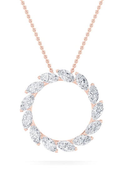 2CTW Marquise Lab-Grown Diamond Prong Circle Necklace 13 Stones