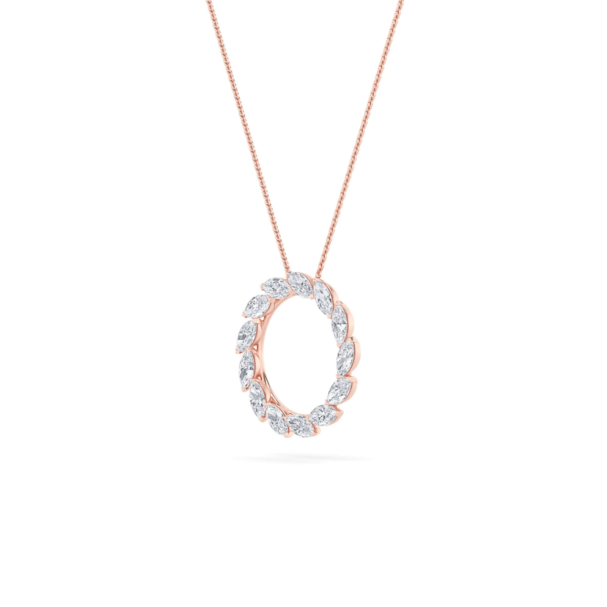 2CTW Marquise Lab-Grown Diamond Prong Circle Necklace 13 Stones