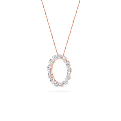 2CTW Marquise Lab-Grown Diamond Prong Circle Necklace 13 Stones