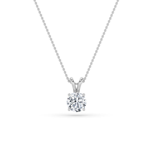1CTW Round Lab-Grown Diamond Prong Split Bale Solitaire Pendant 1 Stone