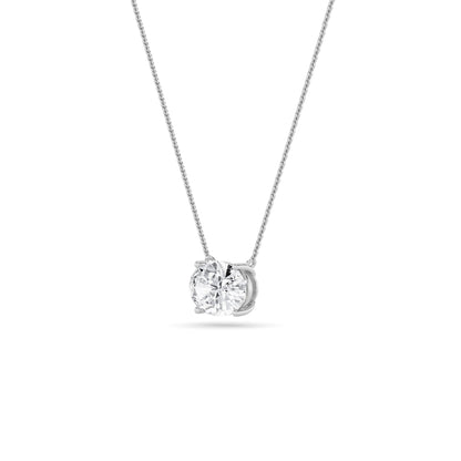 1CTW Oval Lab-Grown Diamond Prong East West Solitaire Necklace 1 Stone