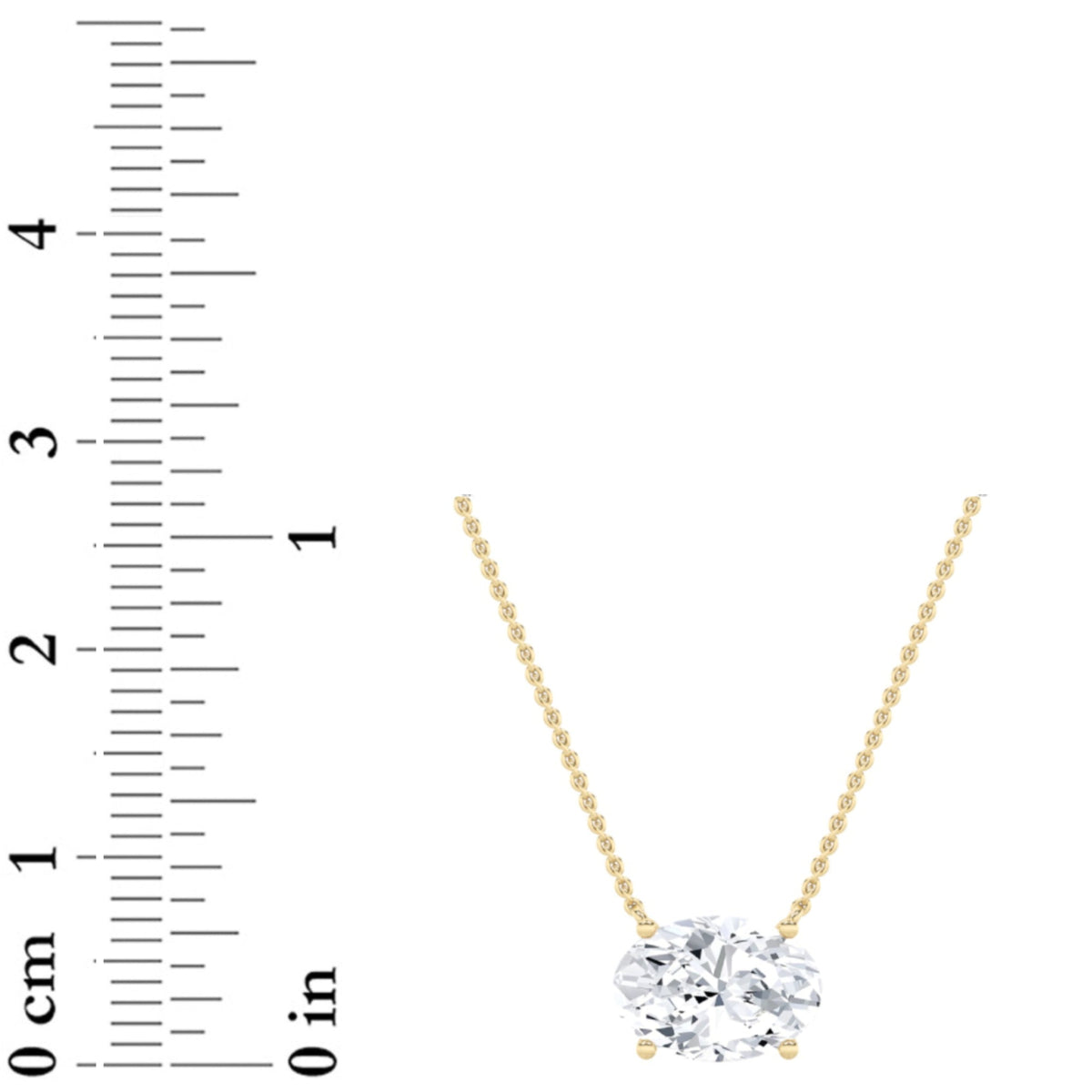 2CTW Oval Lab-Grown Diamond Prong East West Solitaire Necklace 1 Stone