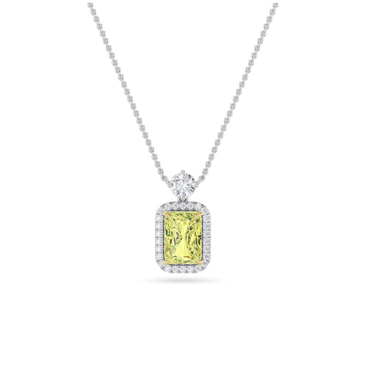 2.5CTW Radiant Yellow Lab-Grown Diamond Necklace 28 Stones