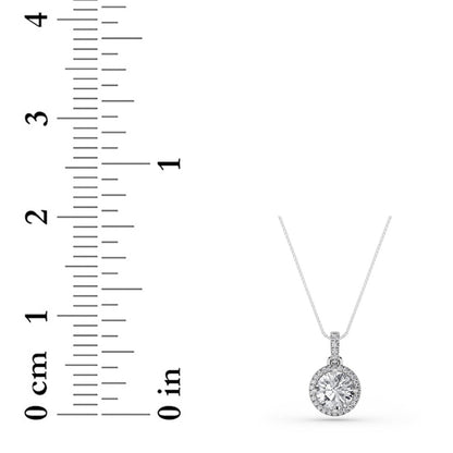 1.5CTW Round Lab-Grown Diamond Prong Halo Pendant 26 Stones