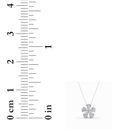 1.5CTW Pear Lab-Grown Diamond Bezel Prong Floral Pendant 6 Stones