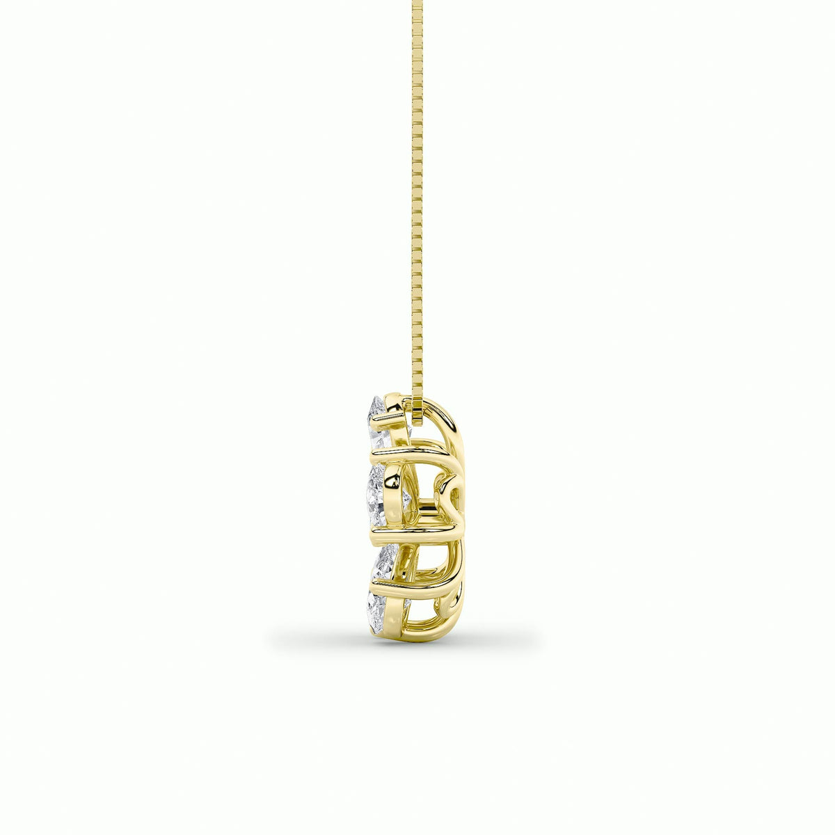 1.5CTW Pear Lab-Grown Diamond Bezel Prong Floral Pendant 6 Stones