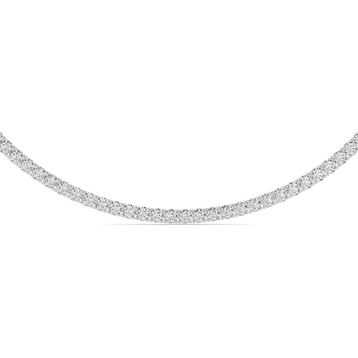41CTW Round Lab-Grown Diamond Prong Necklace 102 Stones