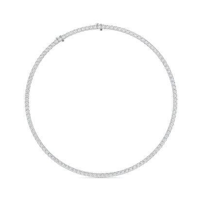 41CTW Round Lab-Grown Diamond Prong Necklace 102 Stones