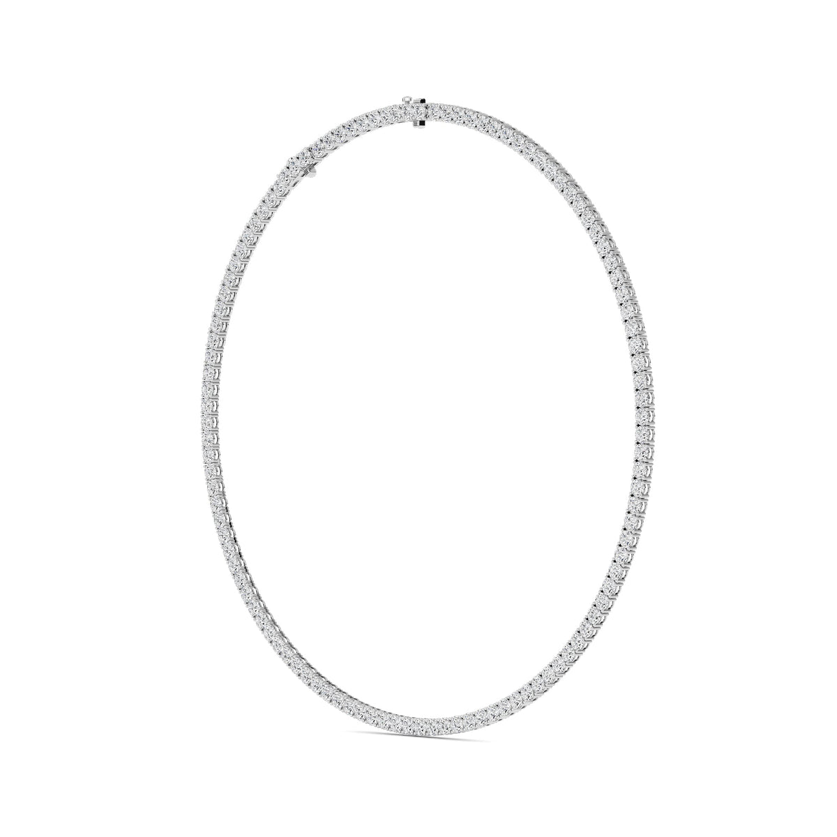 41CTW Round Lab-Grown Diamond Prong Necklace 102 Stones