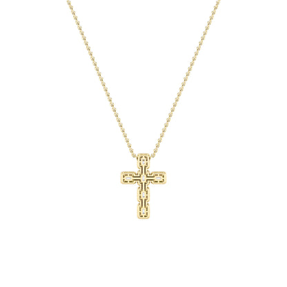 3CTW Emerald Lab-Grown Diamond Prong Cross Pendant 114 Stones