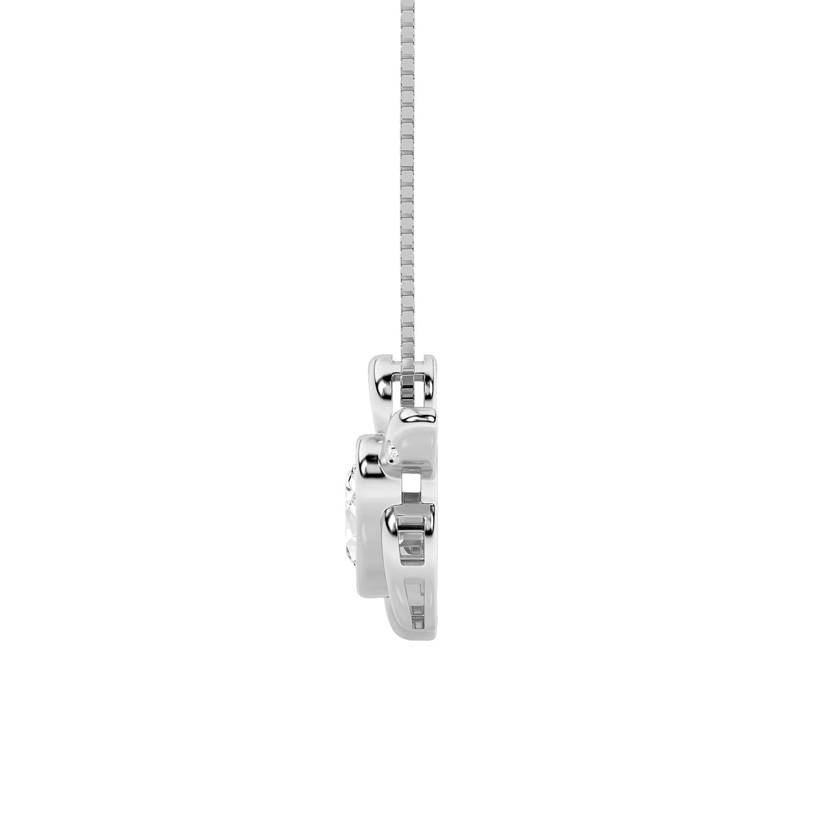 1.5CTW Oval Lab-Grown Diamond Prong Bezel Set Turtle Pendant 3 Stones