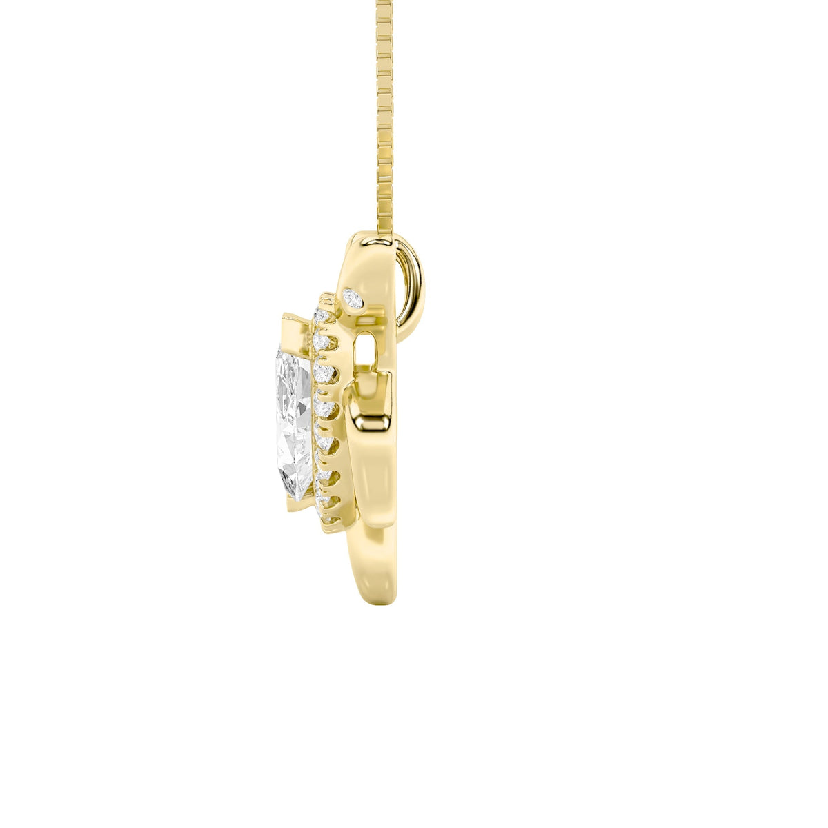 2CTW Marquise Lab-Grown Diamond Accented Turtle Pendant 25 Stones