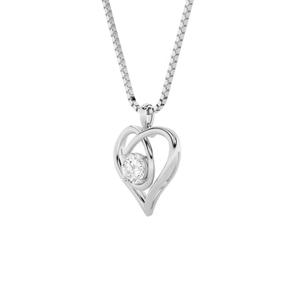 1.5CTW Round Lab-Grown Diamond Heart Pendant 1 Stone