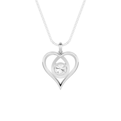 1.5CTW Round Lab-Grown Diamond Heart Pendant 1 Stone