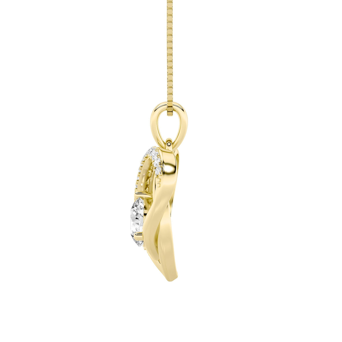 1.5CTW Round Lab-Grown Diamond Heart Pendant 18 Stones