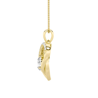 1.5CTW Round Lab-Grown Diamond Heart Pendant 18 Stones