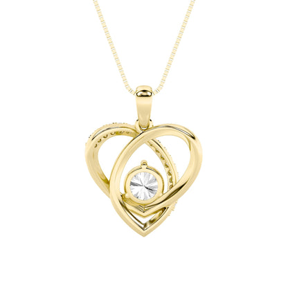 1.5CTW Round Lab-Grown Diamond Heart Pendant 18 Stones
