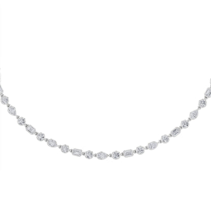 10CTW Pear Lab-Grown Diamond Prong Necklace 50 Stones