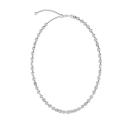 10CTW Pear Lab-Grown Diamond Prong Necklace 50 Stones