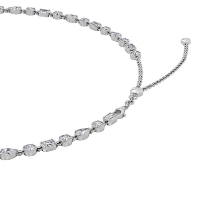 10CTW Pear Lab-Grown Diamond Prong Necklace 50 Stones